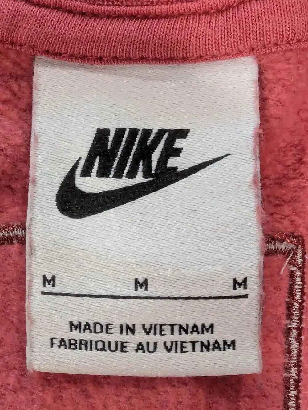 Nike Sweatshirt Womens M Pink Fleece Cropped Swoosh Logo Crewneck Athletic